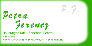 petra ferencz business card